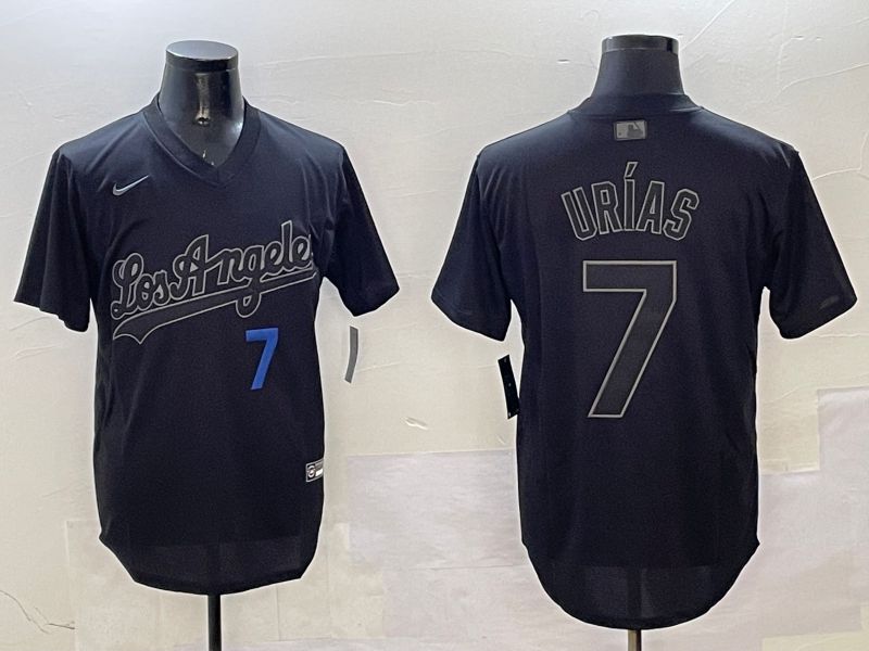 Men Los Angeles Dodgers #7 Urias Black Fashion Game 2025 Nike MLB Jersey style 31811